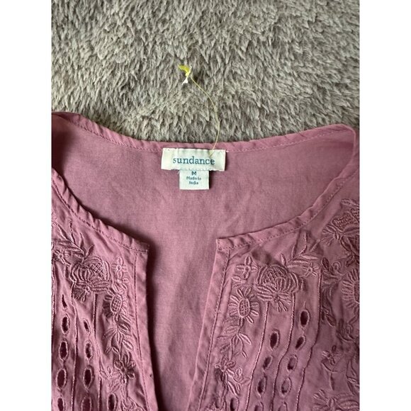 Sundance Katana Dusty Rose Top Boho Embroidered Cap Sleeve M - Picture 5 of 11